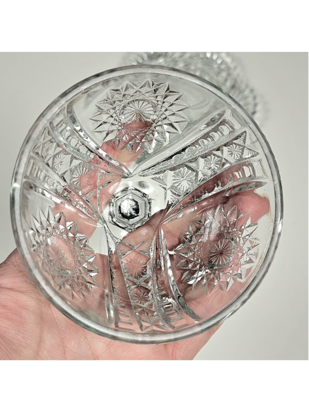 1910 Indiana Glass Oval Star Child Toy Miniature Covered Butter Dish No300 - Picture 6 of 12